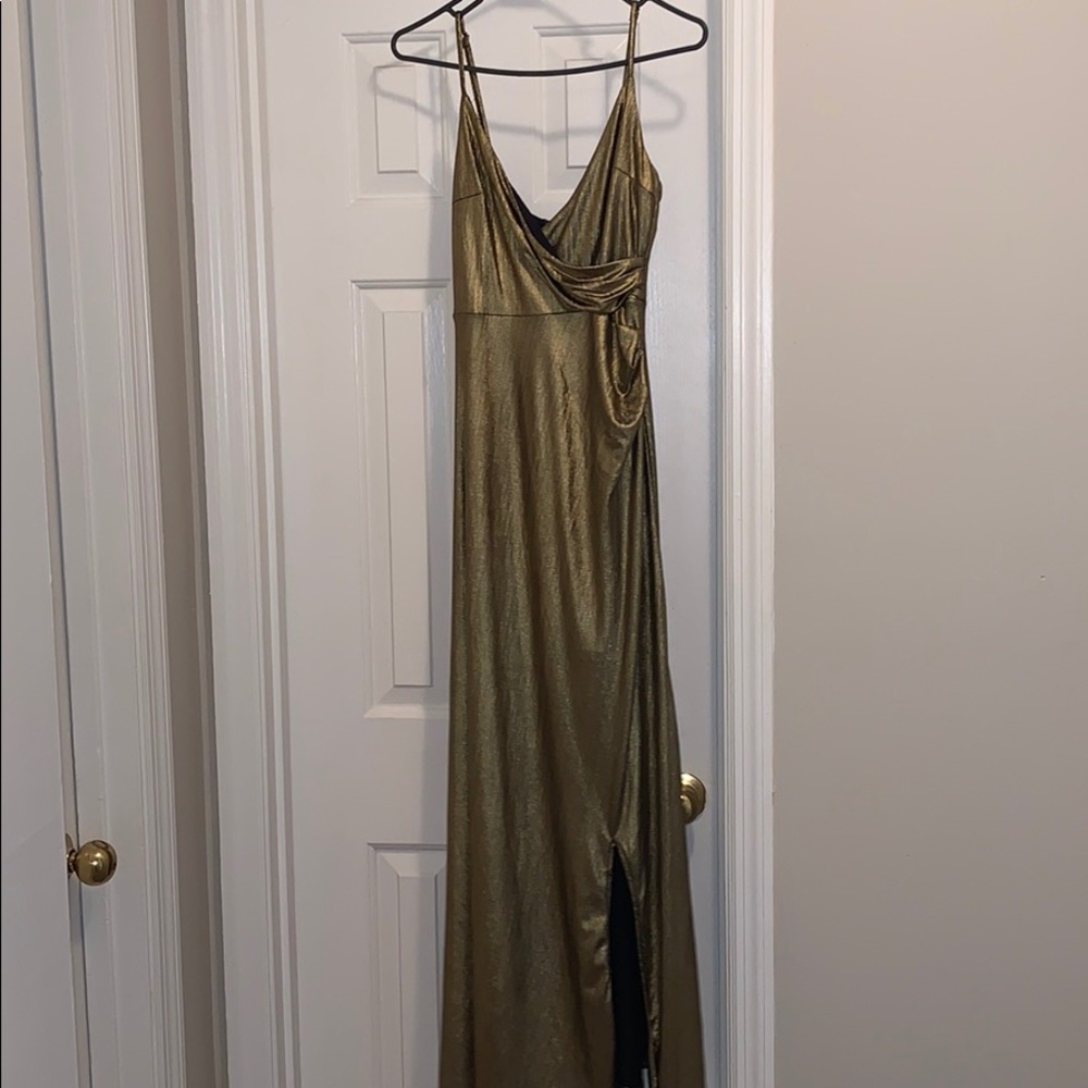 Long Gold Strap Dress
